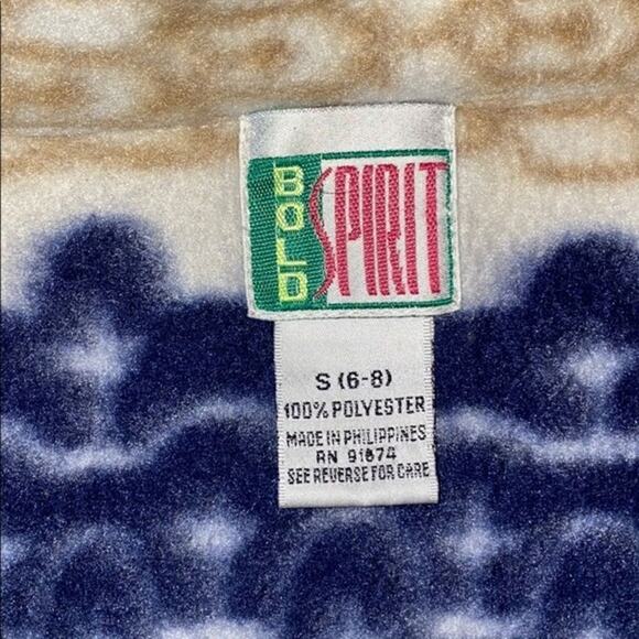 Bold Spirit Aztec Tribal Print Quarter Zip Fleece | Sz S - Picture 4 of 5